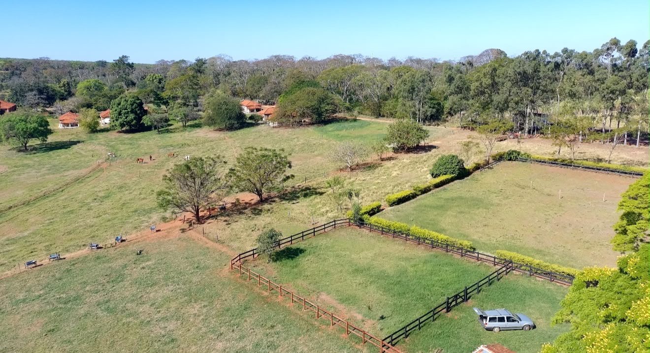 Vista aérea da fazenda